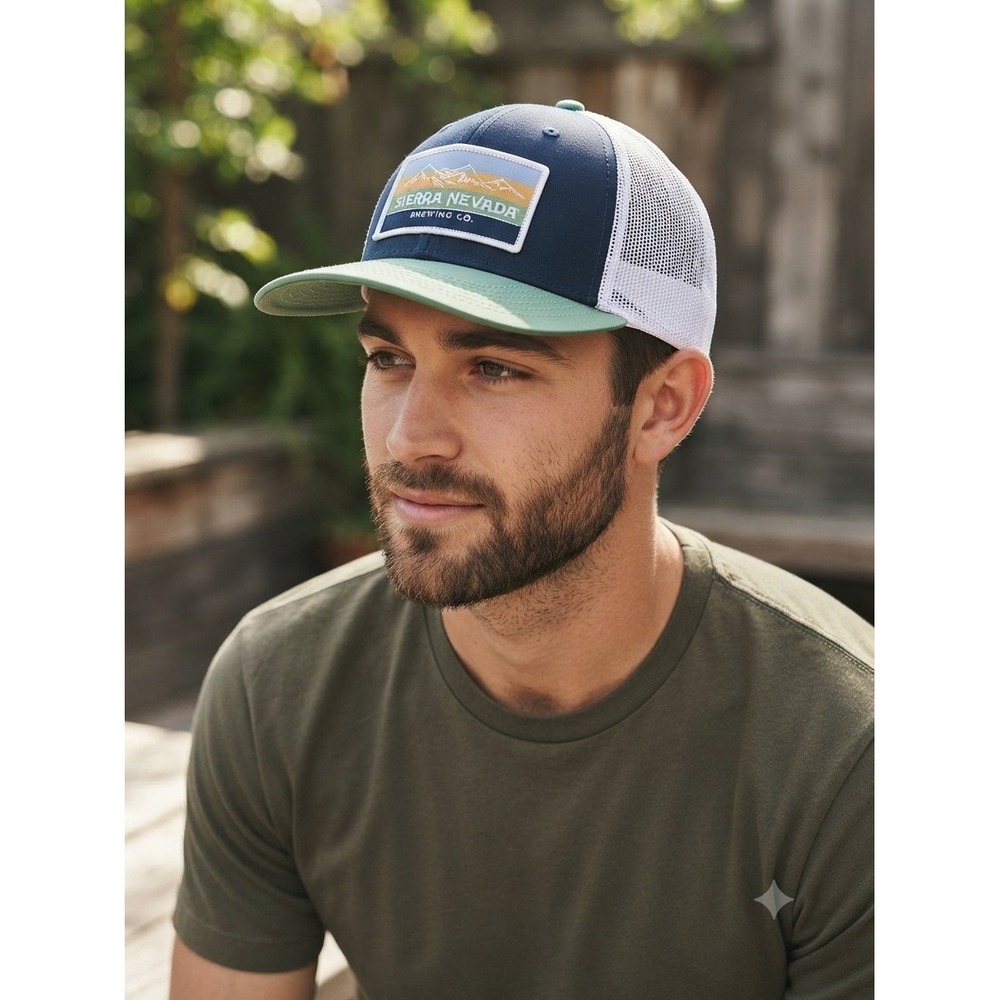 Rove Supply Sierra Nevada Meshback Trucker Hat One Size Blue Green Gorpcore Dad